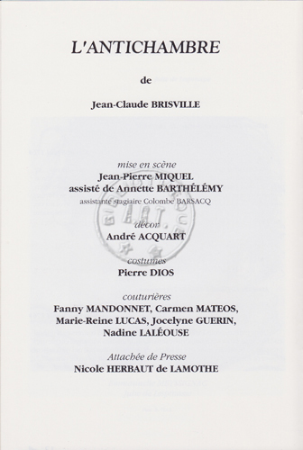 Les programmes de Théatre de l\